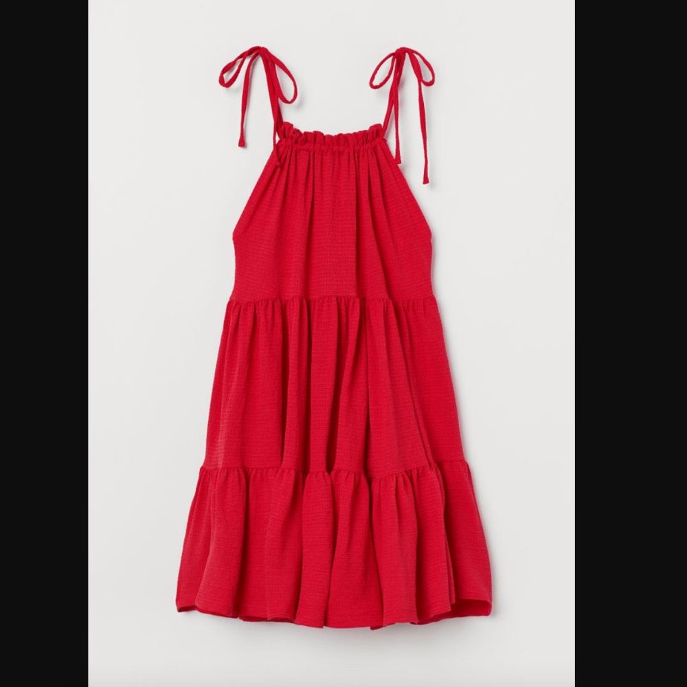 H&M TIERED RED DRESS - Picture 9 of 9